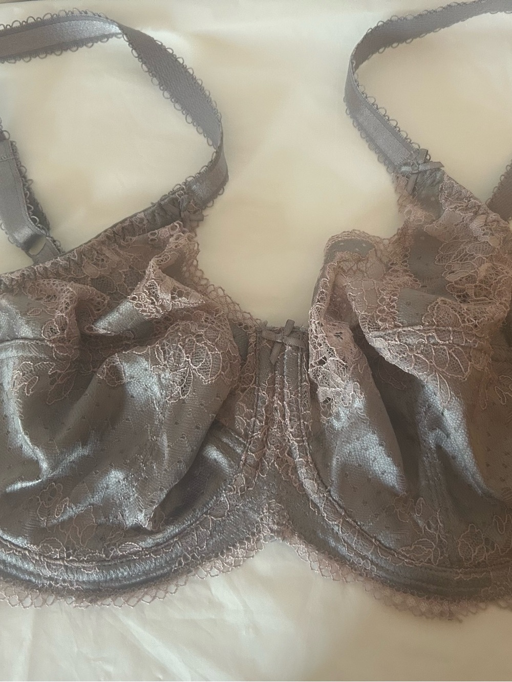 Panache Clara grey & pink lace bra